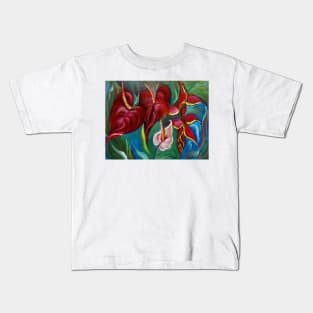 Anthurium and Heliconia Kids T-Shirt